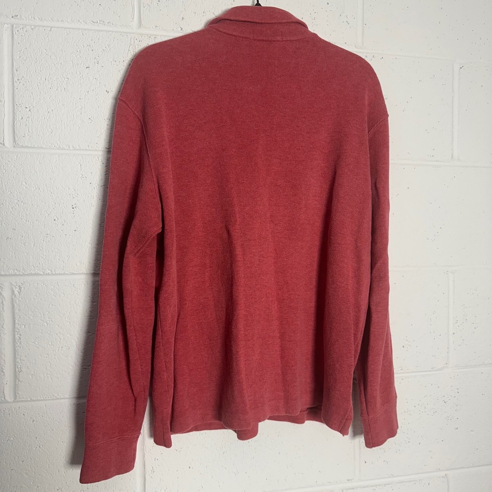 Polo Ralph Lauren Mens Quarter Zip Pullover Sweater Heather Red Cotton Size M - Picture 3 of 3